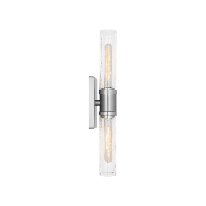 Generation Lighting Keaton 20 Inch Vanity Sconce In Brushed Nickel With Clear Crackle Glass (4565002CC-962)