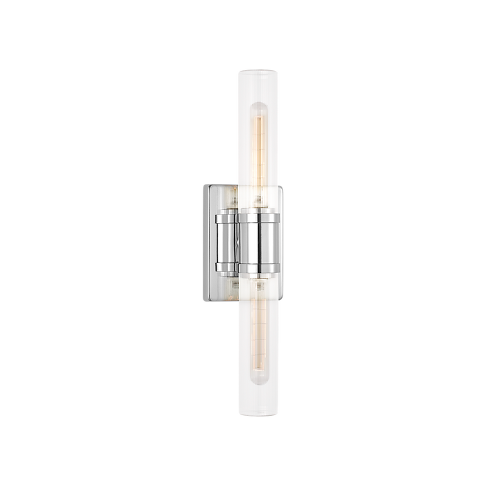 Generation Lighting Keaton 20 Inch Vanity Sconce In Chrome With Clear Fluted Glass (4565002CF-05)