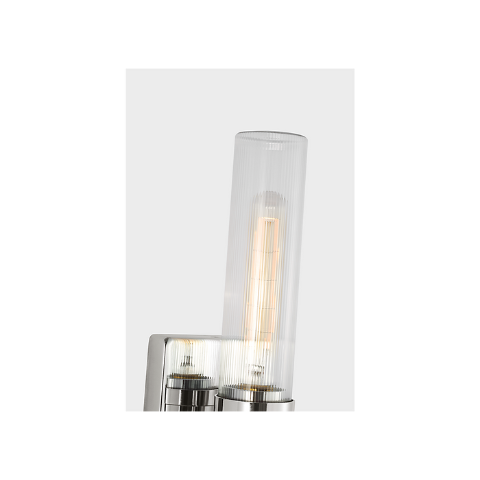 Generation Lighting Keaton 20 Inch Vanity Sconce In Chrome With Clear Fluted Glass (4565002CF-05)