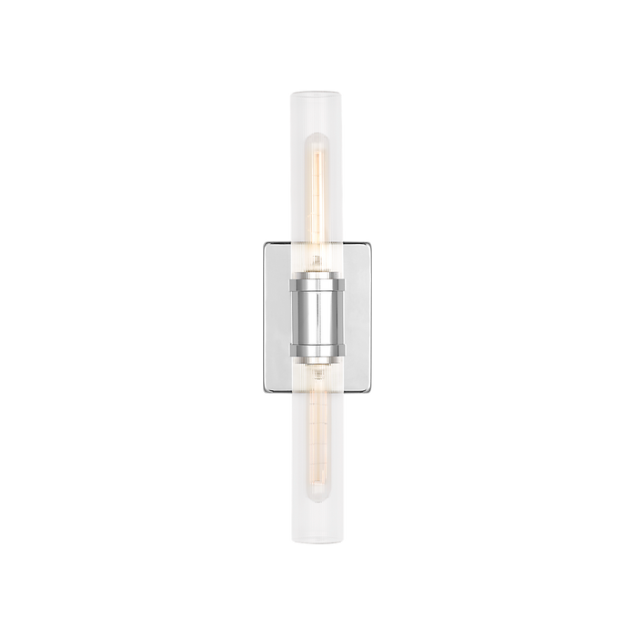 Generation Lighting Keaton 20 Inch Vanity Sconce In Chrome With Clear Fluted Glass (4565002CF-05)