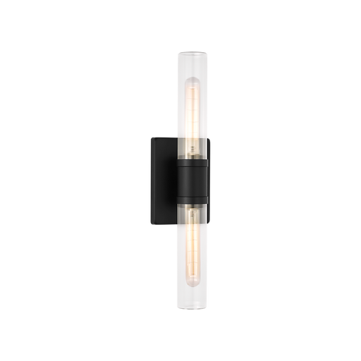 Generation Lighting Keaton 20 Inch Vanity Sconce In Midnight Black With Clear Fluted Glass (4565002CF-112)