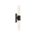 Generation Lighting Keaton 20 Inch Vanity Sconce In Midnight Black With Clear Fluted Glass (4565002CF-112)