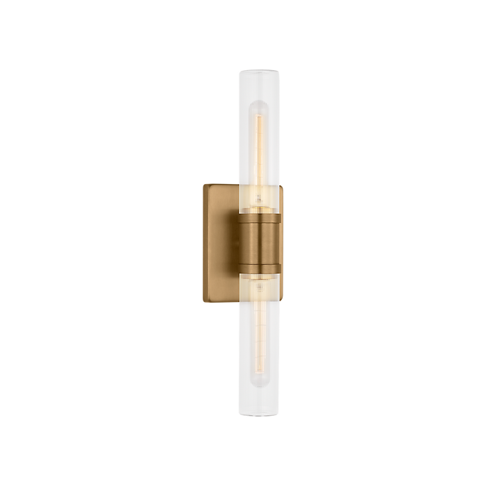 Generation Lighting Keaton 20 Inch Vanity Sconce In Satin Brass With Clear Fluted Glass (4565002CF-848)