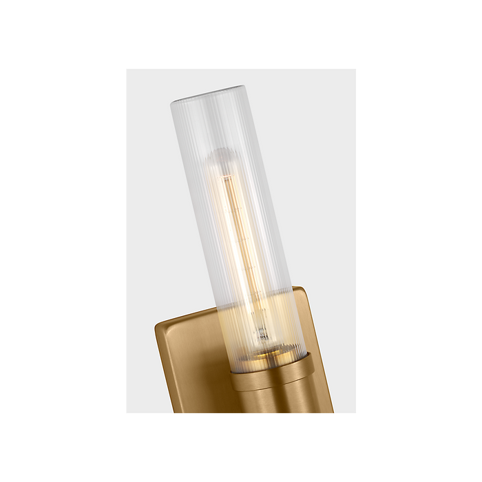 Generation Lighting Keaton 20 Inch Vanity Sconce In Satin Brass With Clear Fluted Glass (4565002CF-848)