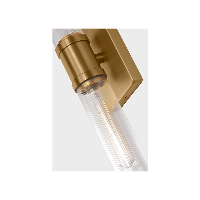 Generation Lighting Keaton 20 Inch Vanity Sconce In Satin Brass With Clear Fluted Glass (4565002CF-848)