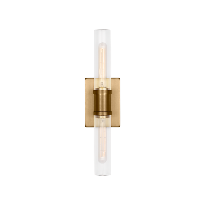 Generation Lighting Keaton 20 Inch Vanity Sconce In Satin Brass With Clear Fluted Glass (4565002CF-848)