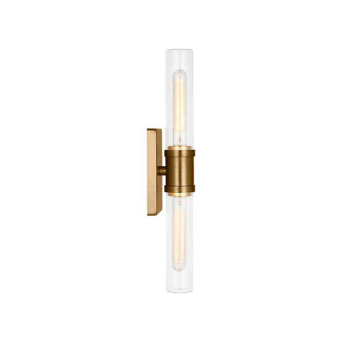 Generation Lighting Keaton 20 Inch Vanity Sconce In Satin Brass With Clear Fluted Glass (4565002CF-848)