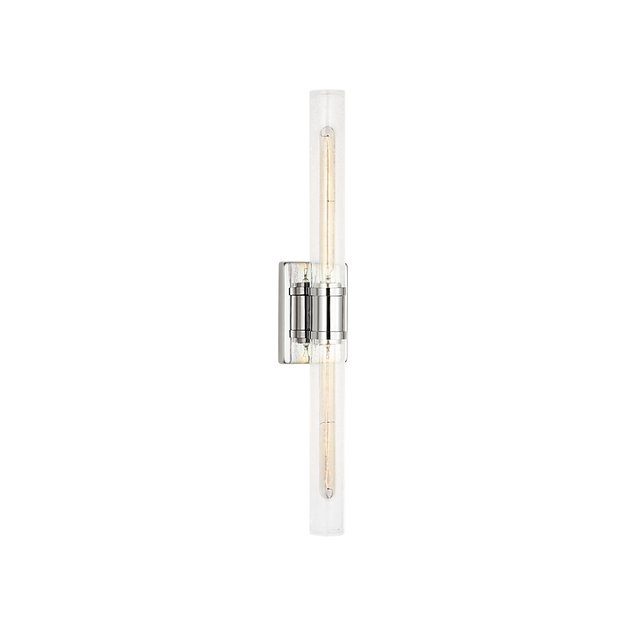 Generation Lighting Keaton 30 Inch Vanity Sconce In Chrome With Clear Crackle Glass (4665002CC-05)