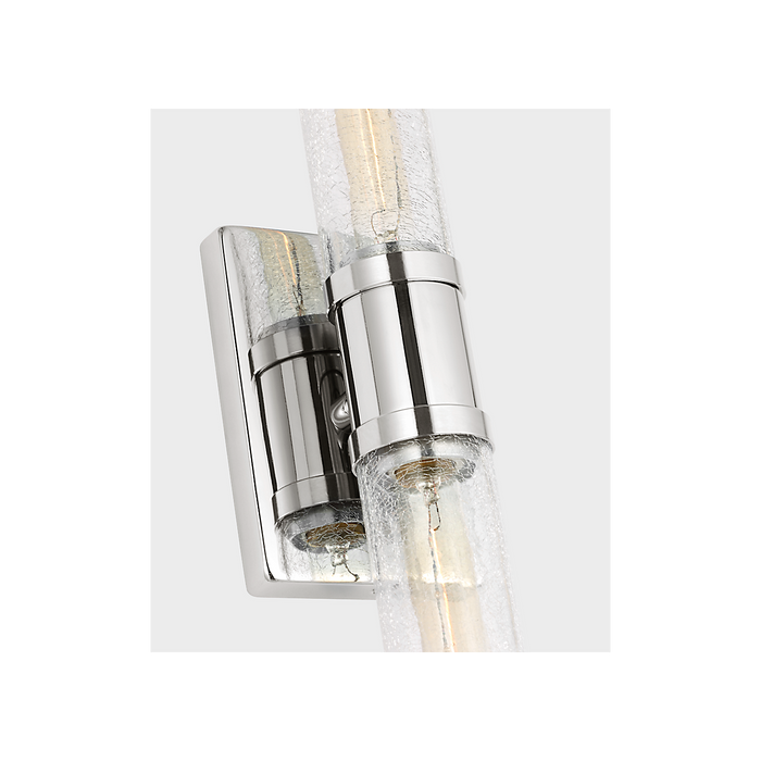 Generation Lighting Keaton 30 Inch Vanity Sconce In Chrome With Clear Crackle Glass (4665002CC-05)