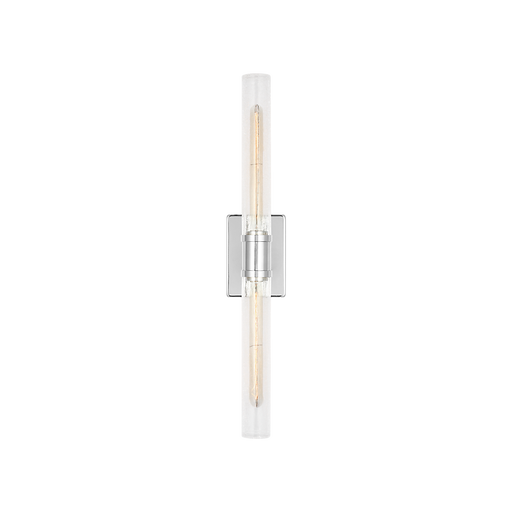 Generation Lighting Keaton 30 Inch Vanity Sconce In Chrome With Clear Crackle Glass (4665002CC-05)