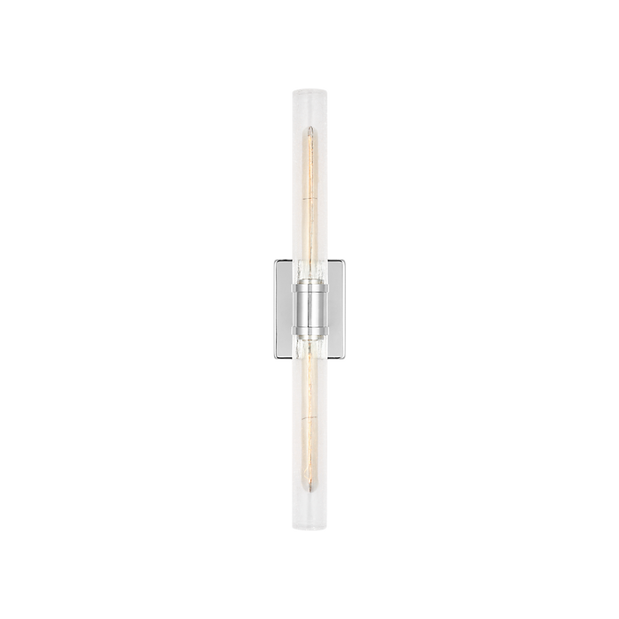 Generation Lighting Keaton 30 Inch Vanity Sconce In Chrome With Clear Crackle Glass (4665002CC-05)