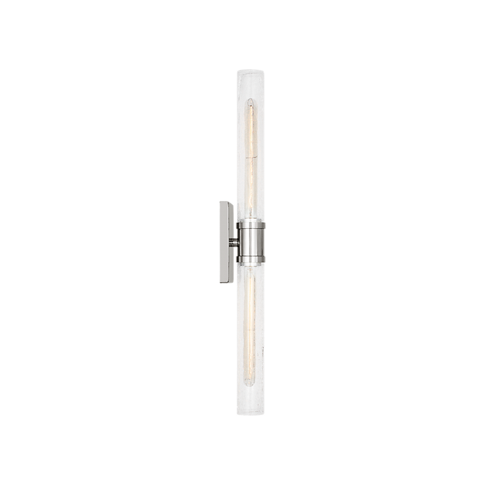 Generation Lighting Keaton 30 Inch Vanity Sconce In Chrome With Clear Crackle Glass (4665002CC-05)