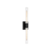 Generation Lighting Keaton 30 Inch Vanity Sconce In Midnight Black With Clear Crackle Glass (4665002CC-112)