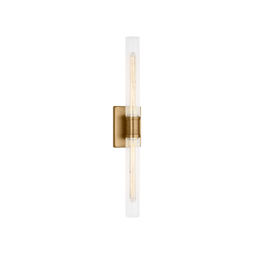 Generation Lighting Keaton 30 Inch Vanity Sconce In Satin Brass With Clear Crackle Glass (4665002CC-848)