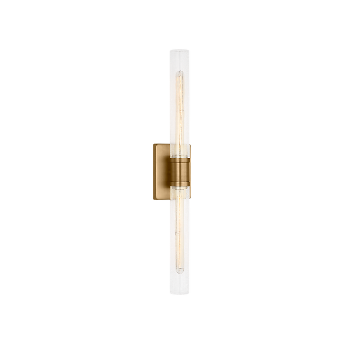 Generation Lighting Keaton 30 Inch Vanity Sconce In Satin Brass With Clear Crackle Glass (4665002CC-848)