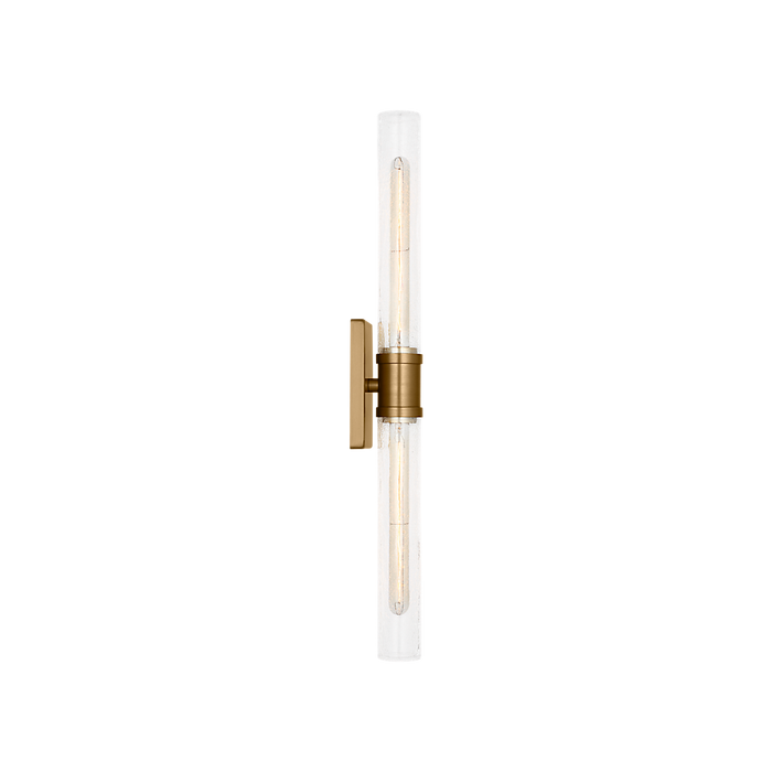 Generation Lighting Keaton 30 Inch Vanity Sconce In Satin Brass With Clear Crackle Glass (4665002CC-848)