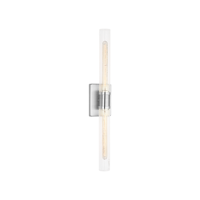 Generation Lighting Keaton 30 Inch Vanity Sconce In Brushed Nickel With Clear Crackle Glass (4665002CC-962)