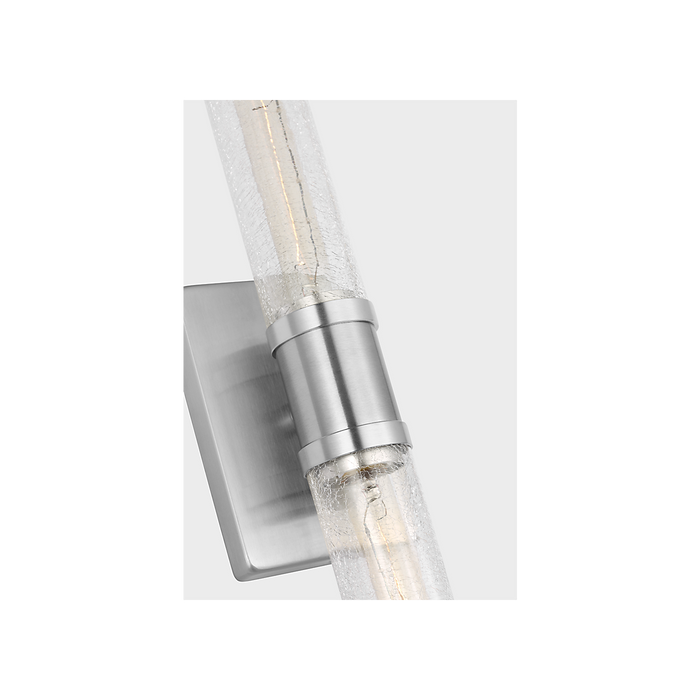 Generation Lighting Keaton 30 Inch Vanity Sconce In Brushed Nickel With Clear Crackle Glass (4665002CC-962)