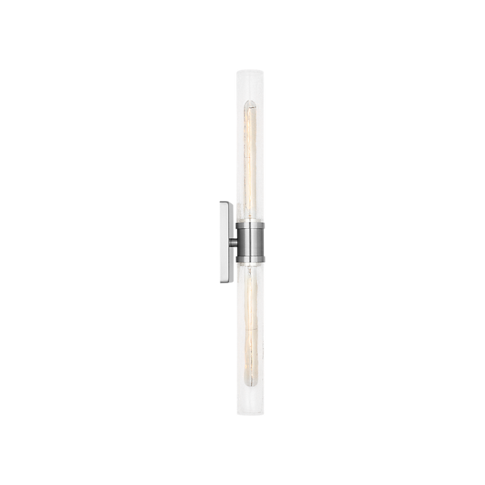 Generation Lighting Keaton 30 Inch Vanity Sconce In Brushed Nickel With Clear Crackle Glass (4665002CC-962)