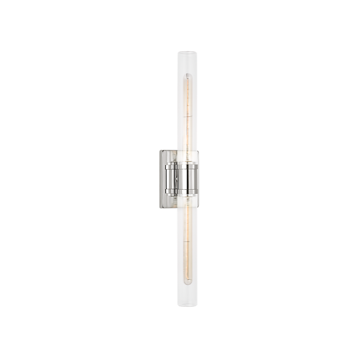 Generation Lighting Keaton 30 Inch Vanity Sconce In Chrome With Clear Fluted Glass (4665002CF-05)