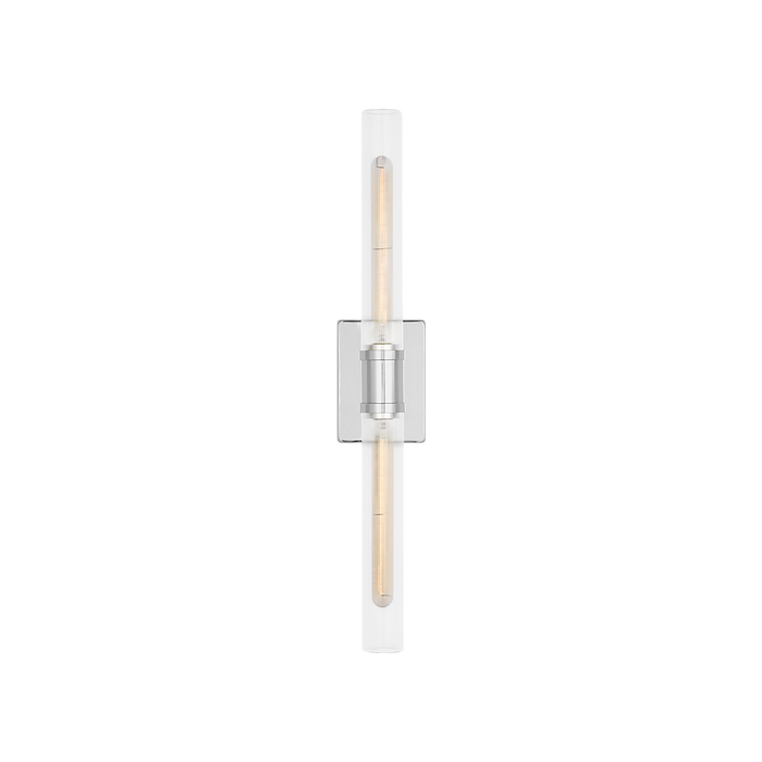 Generation Lighting Keaton 30 Inch Vanity Sconce In Chrome With Clear Fluted Glass (4665002CF-05)