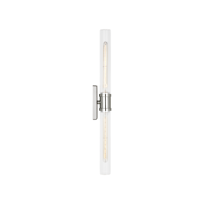 Generation Lighting Keaton 30 Inch Vanity Sconce In Chrome With Clear Fluted Glass (4665002CF-05)