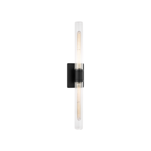 Generation Lighting Keaton 30 Inch Vanity Sconce In Midnight Black With Clear Fluted Glass (4665002CF-112)
