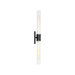 Generation Lighting Keaton 30 Inch Vanity Sconce In Midnight Black With Clear Fluted Glass (4665002CF-112)