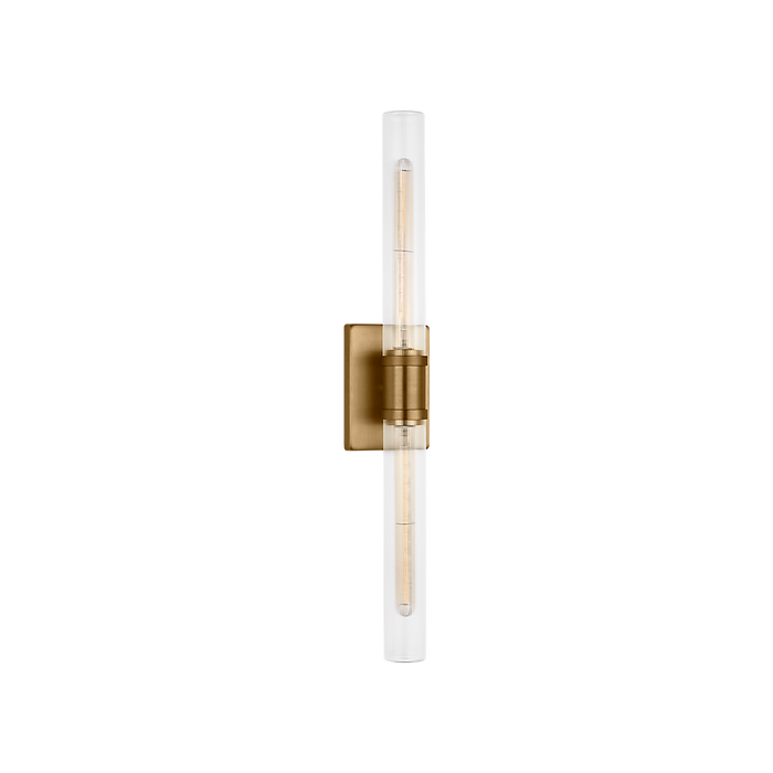 Generation Lighting Keaton 30 Inch Vanity Sconce In Satin Brass With Clear Fluted Glass (4665002CF-848)