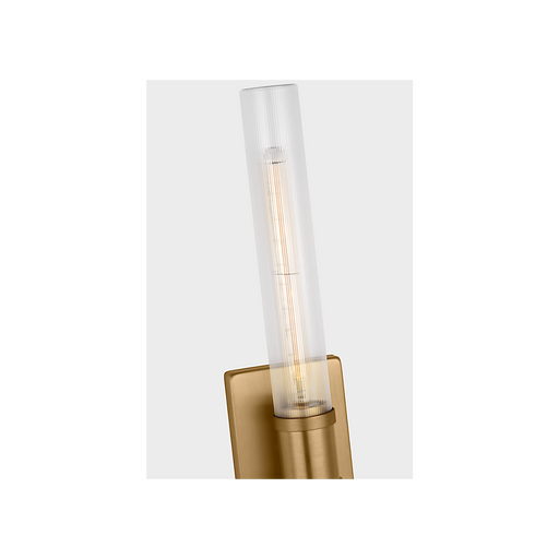 Generation Lighting Keaton 30 Inch Vanity Sconce In Satin Brass With Clear Fluted Glass (4665002CF-848)