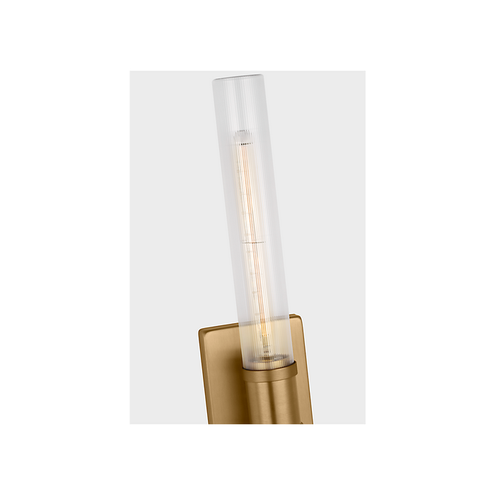 Generation Lighting Keaton 30 Inch Vanity Sconce In Satin Brass With Clear Fluted Glass (4665002CF-848)