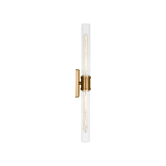 Generation Lighting Keaton 30 Inch Vanity Sconce In Satin Brass With Clear Fluted Glass (4665002CF-848)