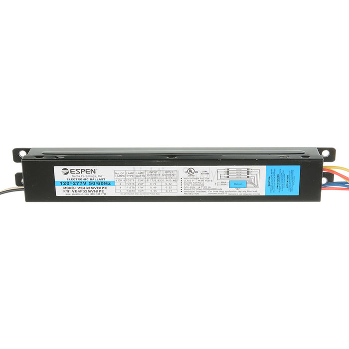 Espen Fluorescent Electronic Ballast Input 120V-277V High Power Factor 4-Lamp NBF (VE4P32MVHIPE)