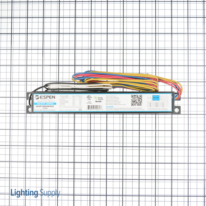 Espen Fluorescent Electronic Ballast Input 120V-277V High Power Factor 4-Lamp LBF (VE4P32MVHIPLE)