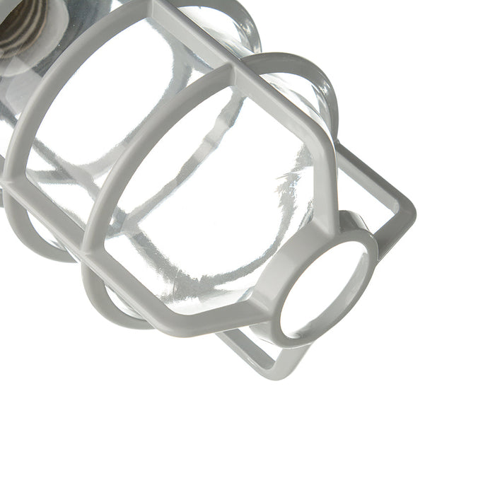 RAB Vaporproof 100 Pendant 3/4 Inch Silver Glass Globe Cast Guard (VP100DGS-3/4)