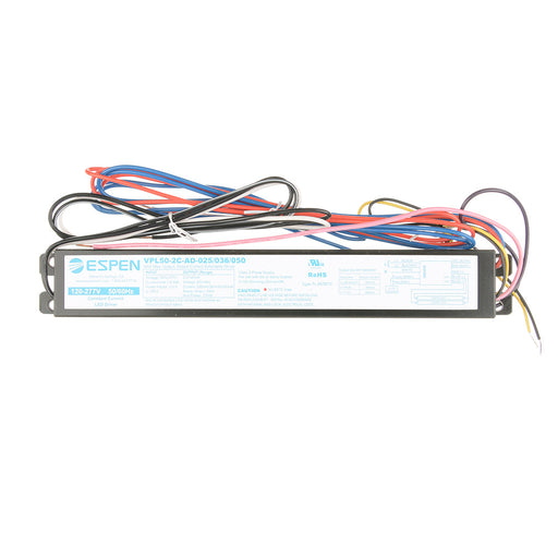 Espen Coretech LED Driver Input 120-277Vac Output Current Selectable 250Ma/360Ma/500Ma Output Voltage 20-48V 2-Channel Black/White Leads (VPL50-2C-AD-025/036/050)