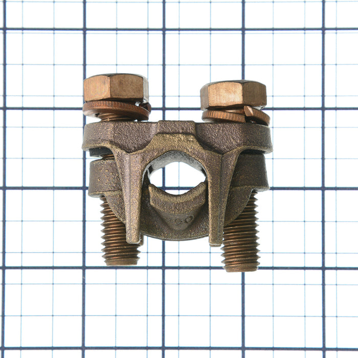 Penn Union Bronze Heavy-Duty Parallel Clamp - 250 Kcmil To 350 Kcmil Copper (Main) 10 Str. To 350 Kcmil Copper (Tap) (VT3)