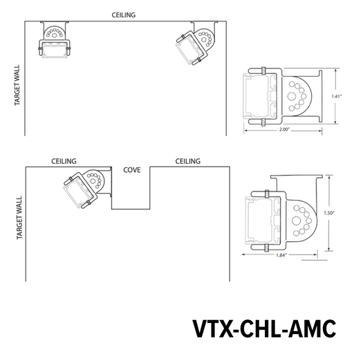 GM Lighting Adjustable Mounting Brackets [Set] For 4 Foot VorteXLED Channel For VorteXLED Spec Series LED Tape (VTX-CHL-AMC)