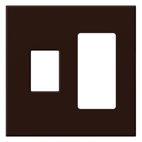 Lutron Vareo Wall Plate 2-Gang 1 Dimmer/1 Accessory Brown (VWP-2CR-BR)