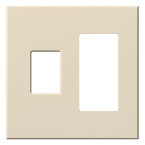 Lutron Vareo Wall Plate 2-Gang 1 Dimmer/1 Accessory Light Almond (VWP-2CR-LA)