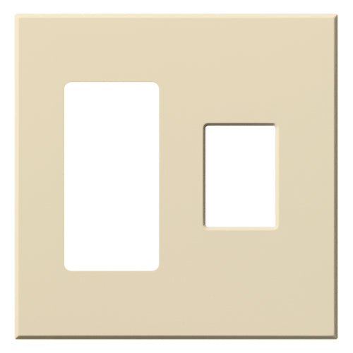 Lutron Vareo Wall Plate 2-Gang 1 Accessory/1 Dimmer Beige (VWP-2RC-BE)