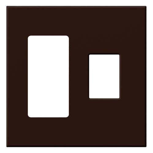 Lutron Vareo Wall Plate 2-Gang 1 Accessory/1 Dimmer Brown (VWP-2RC-BR)