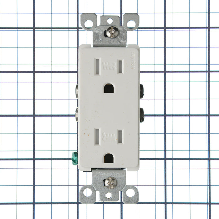 Leviton 15A Decora Weather And Tamper-Resistant Duplex Outlet (W5325-T0W)