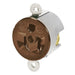 Bryant Single Pan Mount Receptacle 15A 125V Brown (5258)