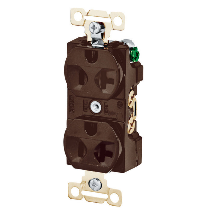 Bryant Duplex Receptacle Industrial Grade 20A 125V 5-20R Brown (5342)