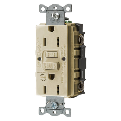Bryant 15A Commercial Self-Test Alarm Ground Fault Receptacle Ivory (GFRST15IB)