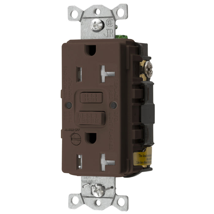 Bryant 20A Commercial Self-Test Tamper-Resistant Alarm Ground Fault Receptacle Brown (GFTRST20B)