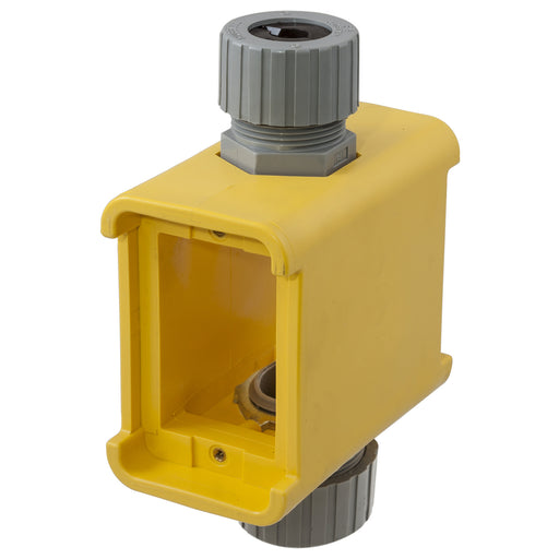 Bryant Portable Outlet Box Blank Feed Thru Yellow (BRY3090F)