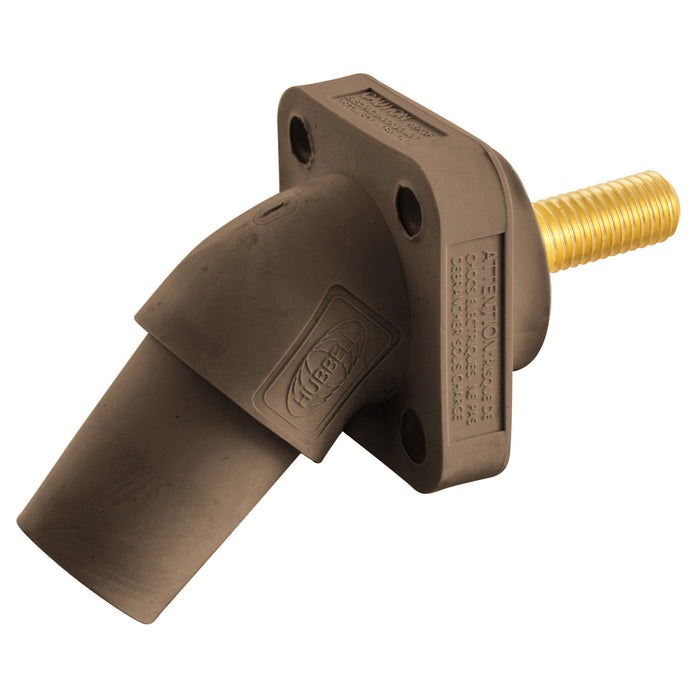 Bryant Single-Pole 300/400A Angled Receptacle Stud Brown (HBLFRASBN)