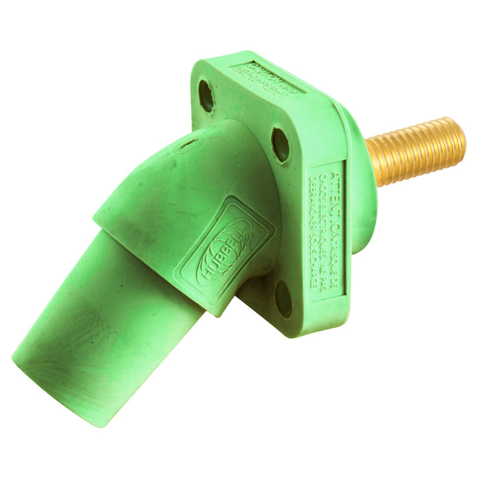 Bryant Single-Pole 300/400A Angled Receptacle Stud Green (HBLFRASGN)